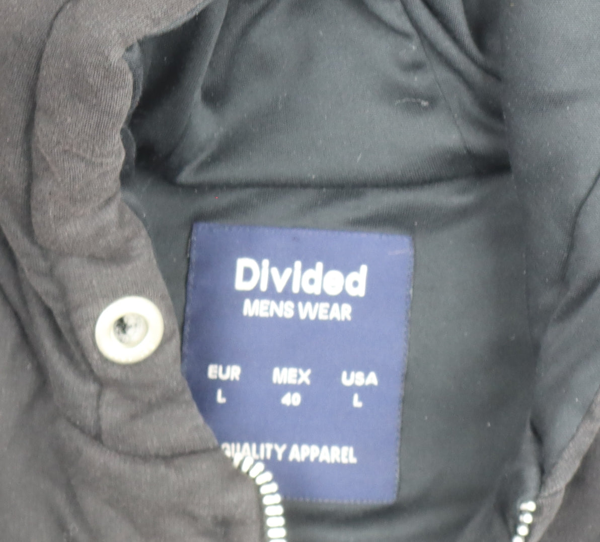 Mens UK Size L Divided Black Bomber Jacket