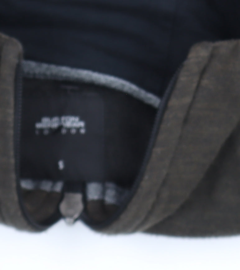 Mens UK Size S Blue Tech Brown Full Zip Hoodie