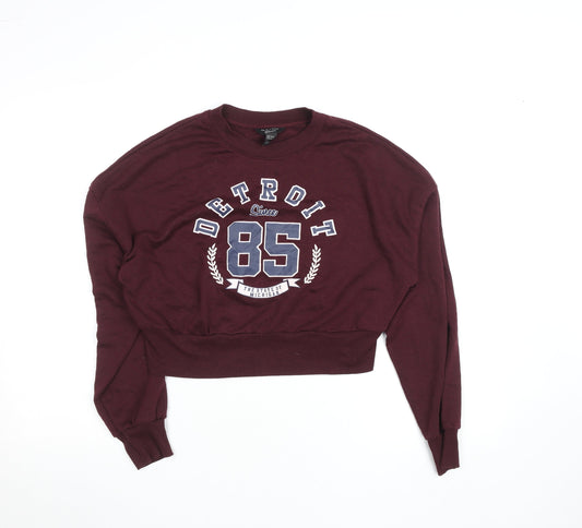 Additional front view of New Look 915 Teens Burgundy Detroit 85 Pullover Sweatshirt, size 14-15