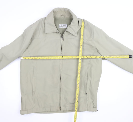 Aldon Men's Beige L Basic Polyester Full Zip Lined Jacket