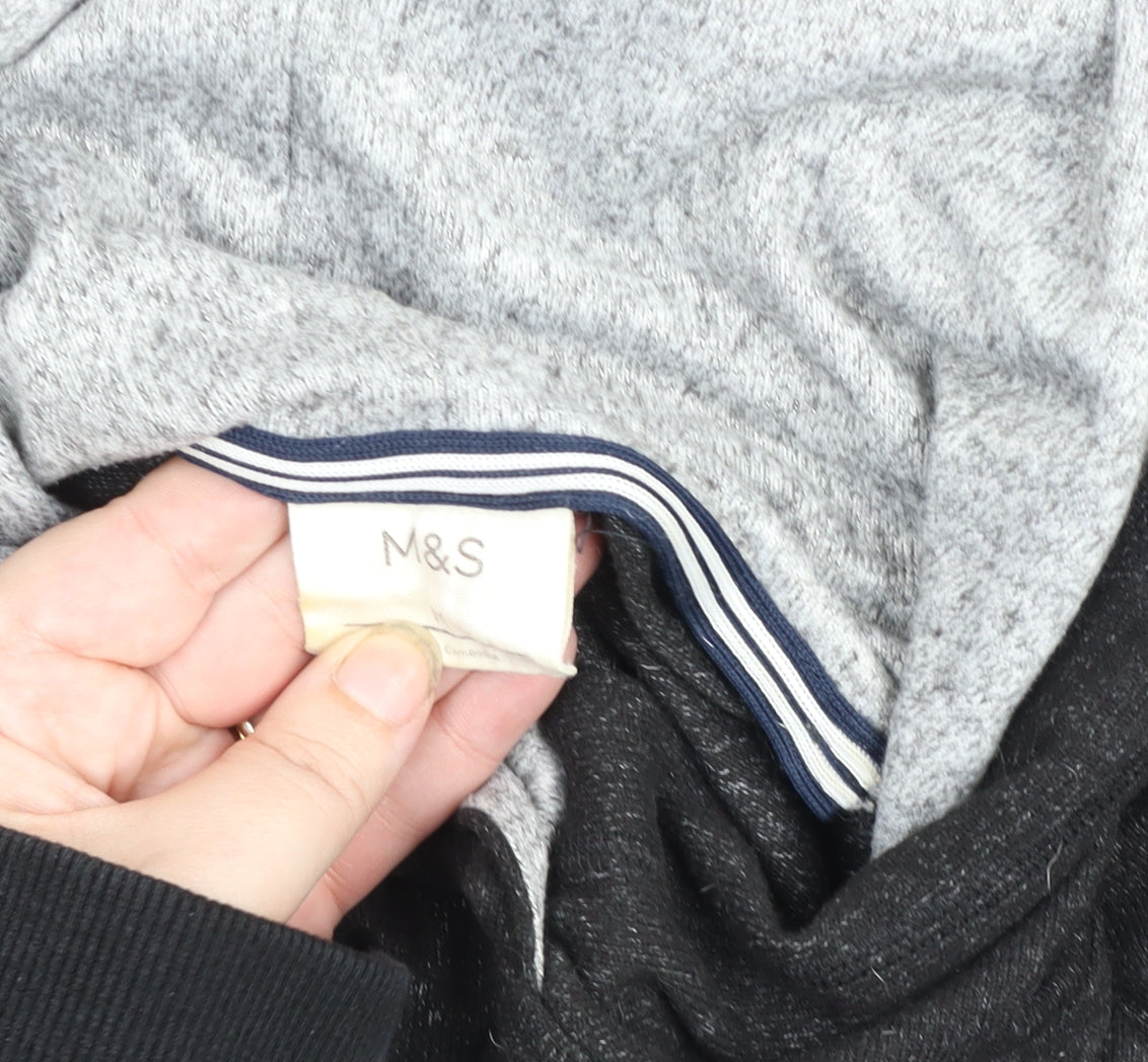 Mens UK Size M Marks and Spencer Grey Pullover Hoodie