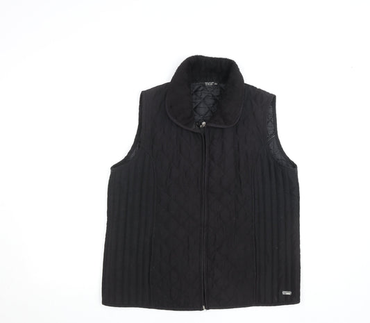 Womens UK Size M TIGI Black Quilted Coat