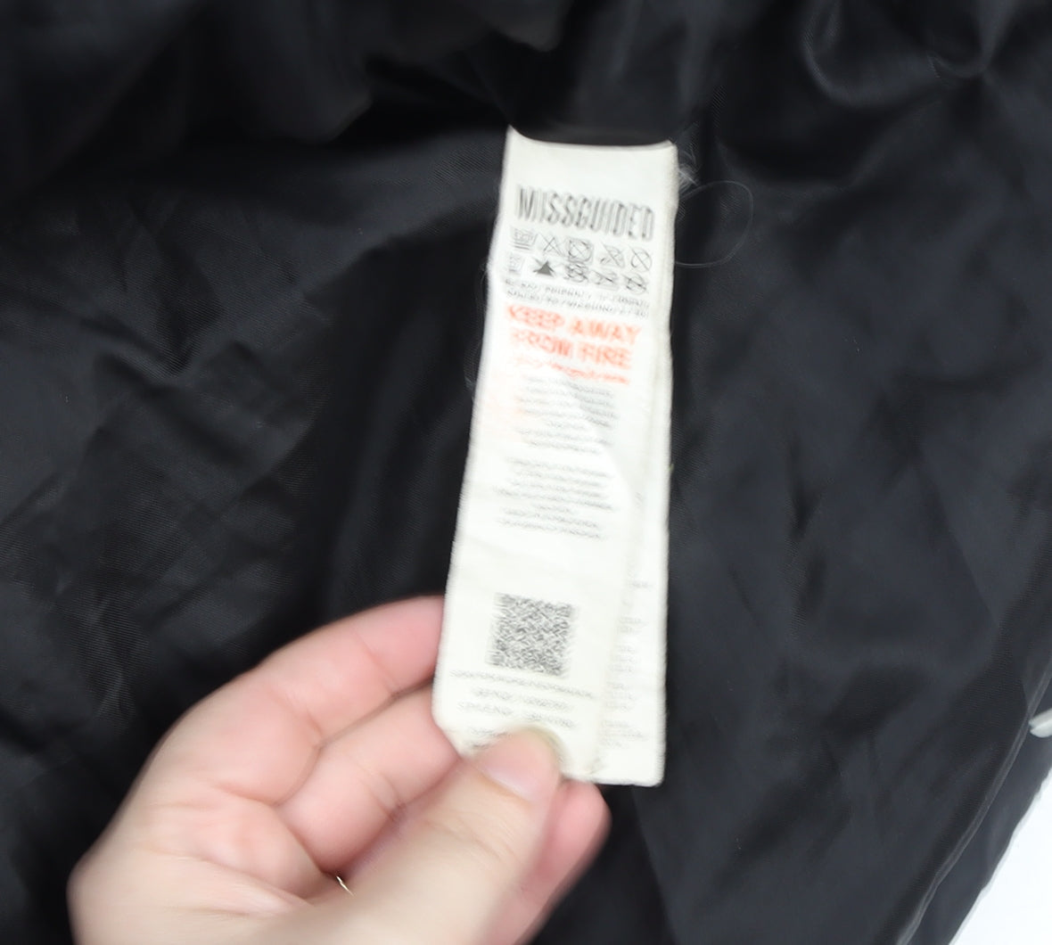 Missguided x Playboy Women’s Black Hooded Puffer Jacket Size 10