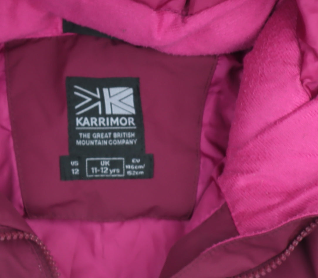Karrimor Teens Pink Hooded Puffer Jacket Size 12 Winter Coat
