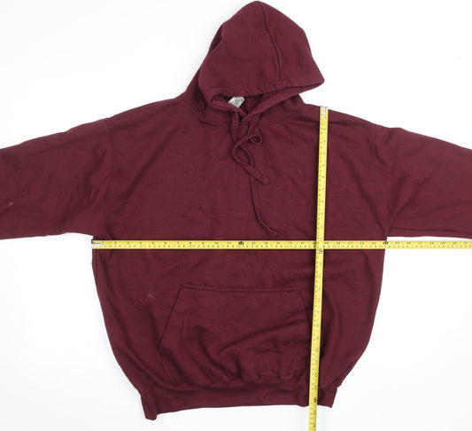 Mens UK Size XL Club Classic Red Pullover Hoodie