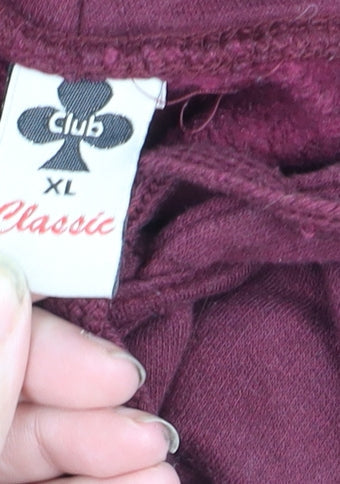 Mens UK Size XL Club Classic Red Pullover Hoodie