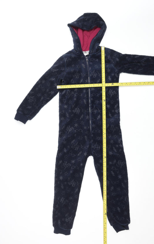 Nutmeg Boys Blue Harry Potter Hooded Fleece Onesie 7-8 Years