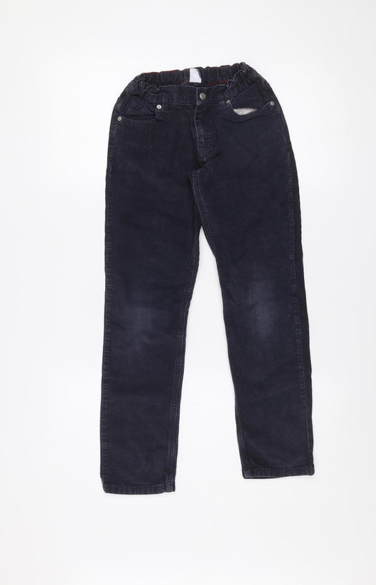 Boys UK Size 10 Years Petit Bateau Regular Fit Chino Black Trousers