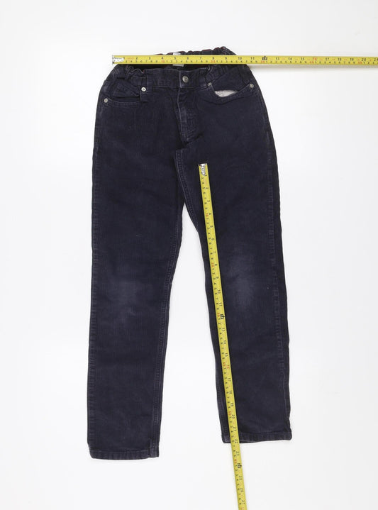 Boys UK Size 10 Years Petit Bateau Regular Fit Chino Black Trousers