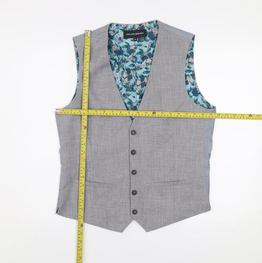 Mens UK Size M Taylor & Wright Regular Grey Suit Waistcoat