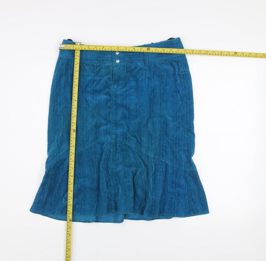 Womens UK Size L Watcher Flare Corduroy Skirt