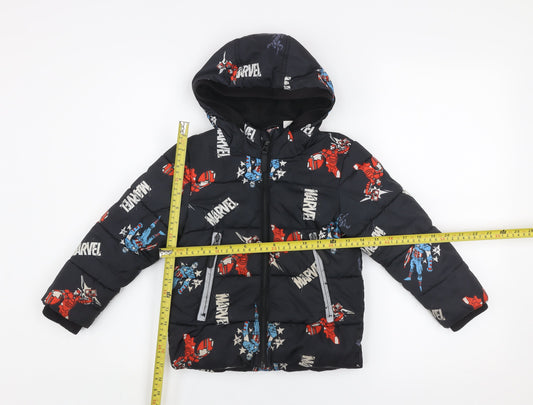 Boys UK Size 3-4 Years Marvel Black Puffer Jacket