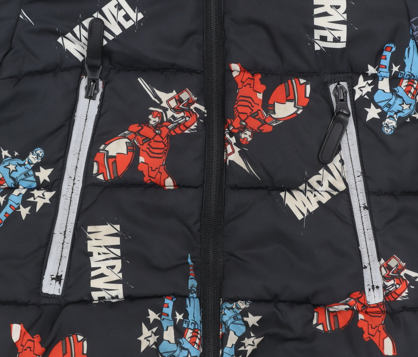 Boys UK Size 3-4 Years Marvel Black Puffer Jacket