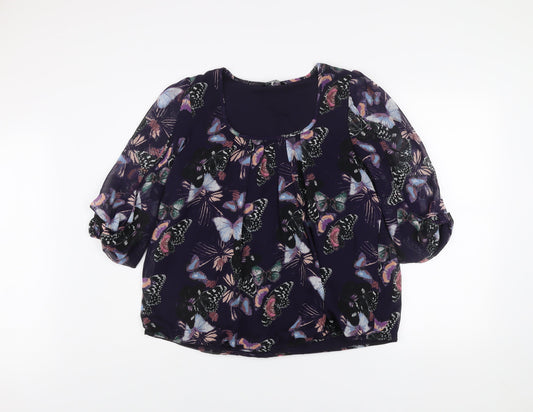 Womens UK Size 14 Dunnes Purple Tunic Blouse