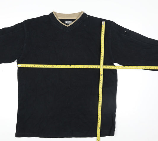 Next Men's Black Cotton V-Neck Pullover Jumper XL
