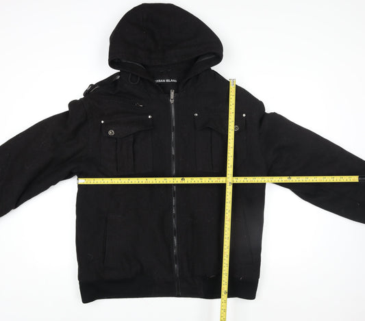 Womens UK Size M Urban Island Black Bomber Jacket