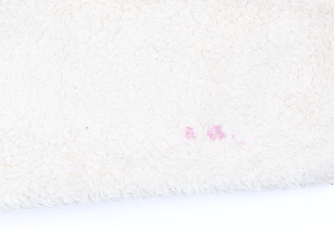 Next Girls Ivory Fleece Hooded Zip Jacket 8 Years Polyester Autumn Winter