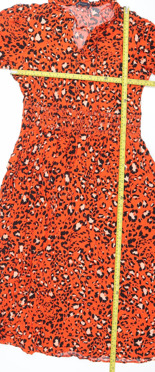 Marks and Spencer Women’s Orange Leopard Print A-Line Dress Size 18