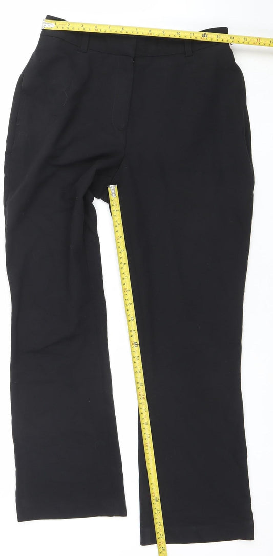 Womens UK Size 10 Dunnes Regular Fit Business Casual Workwear Black Trousers