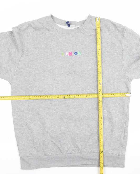 Mens UK Size M H&M Grey Pullover Sweatshirt