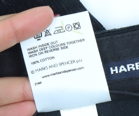 Marks and Spencer Men's Black Corduroy Trousers 38W 31L Regular Fit