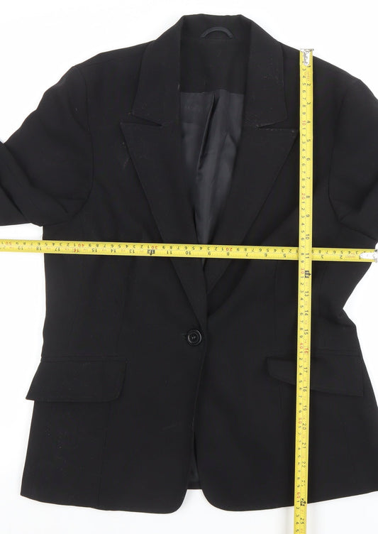 Womens UK Size 12 Essentials Regular Black Suit Jacket