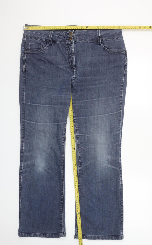 Next Womens Blue Straight Leg Stretch Denim Jeans Size 18
