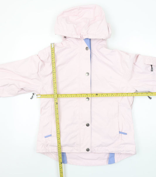 Joules Women Pink Hooded Waterproof Anorak Jacket Size 10