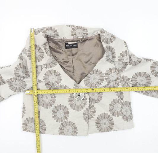 Marks & Spencer Autograph Beige Floral Jacquard Blazer Women Size 12