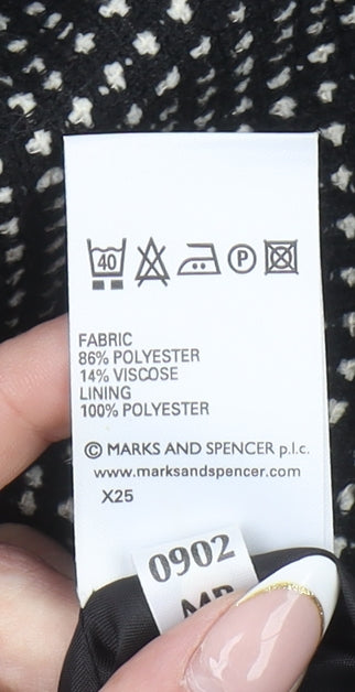 Marks and Spencer Womens Black Mix Size 12 Classic Tweed Suit Jacket