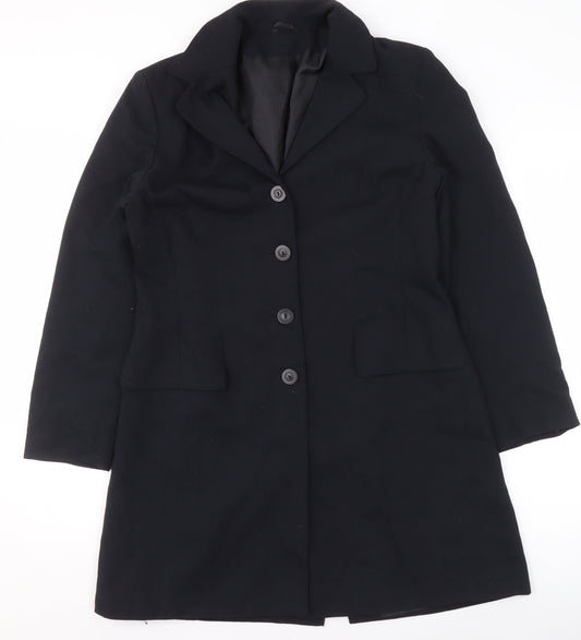 Womens UK Size 12 Dorothy Perkins Black Overcoat