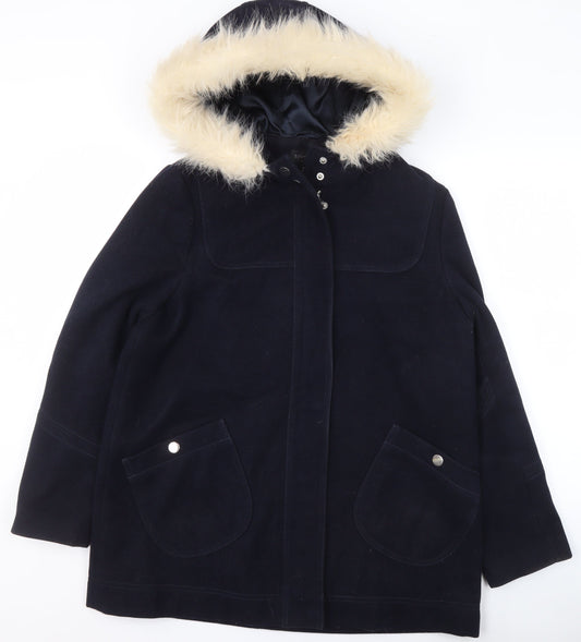 Womens UK Size 12 Topshop Black Parka Coat