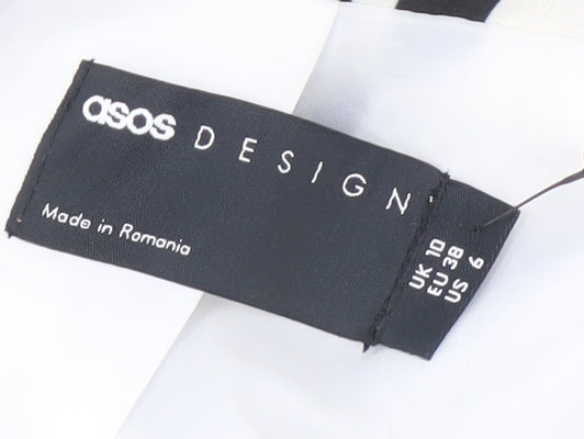 ASOS DESIGN Women’s Zebra Print Black White Blazer UK 10 Regular Fit