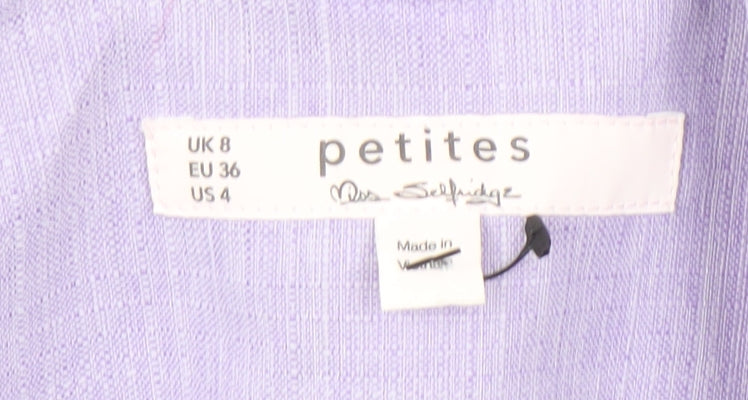 Miss Selfridge Women’s Purple Petite Double-Breasted Suit Jacket UK 8