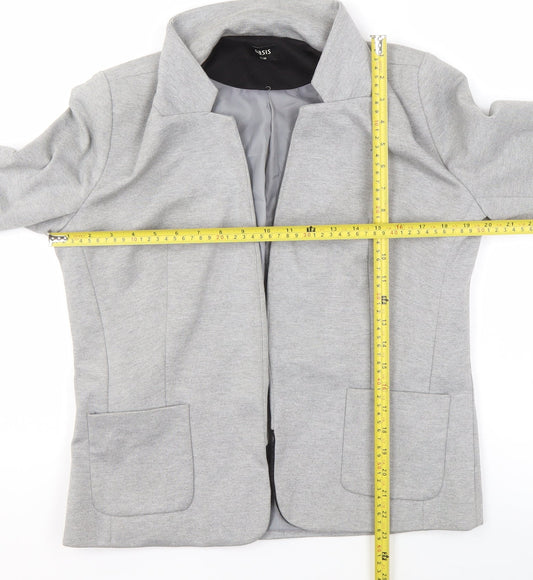 Oasis Women’s Grey Size 10 Regular Fit Tailored Blazer Jacket