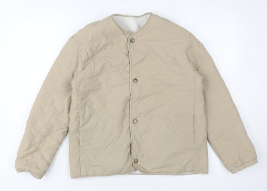 Girls UK Size 11-12 Years Uniqlo Beige Quilted Coat