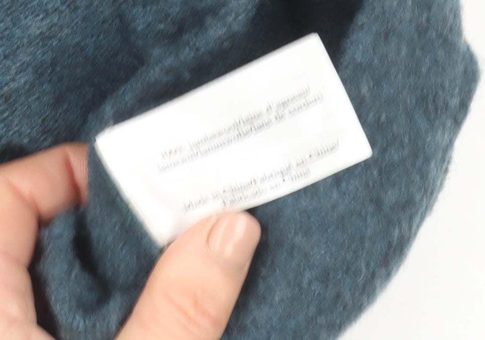 Laura Ashley Women's Blue Wool Blend Biker Jacket UK 12