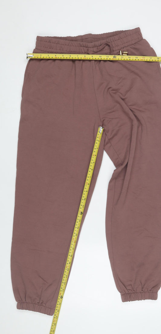 F&F Active Womens Mauve Jogger Trousers UK M Elastic Waist Pockets