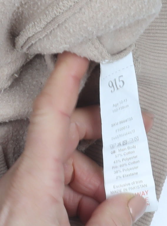 New Look Girls Beige Varsity Jacket 915 Age 12-13 Snap Button Casual