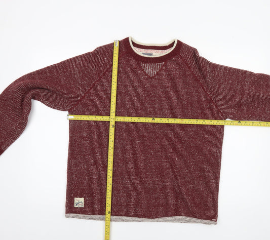 Tokyo Laundry Men's Red Knit Crew Neck Jumper Size M