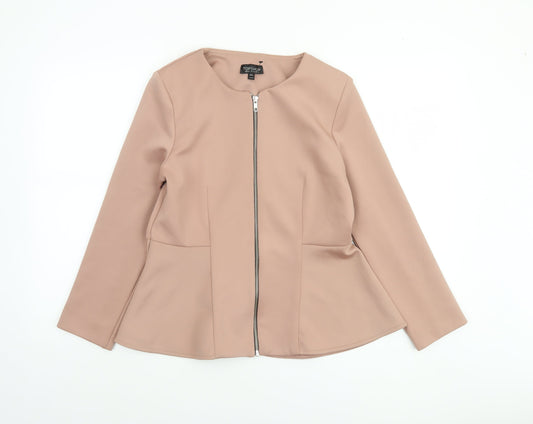 Womens UK Size 14 Topshop Beige Basic Jacket