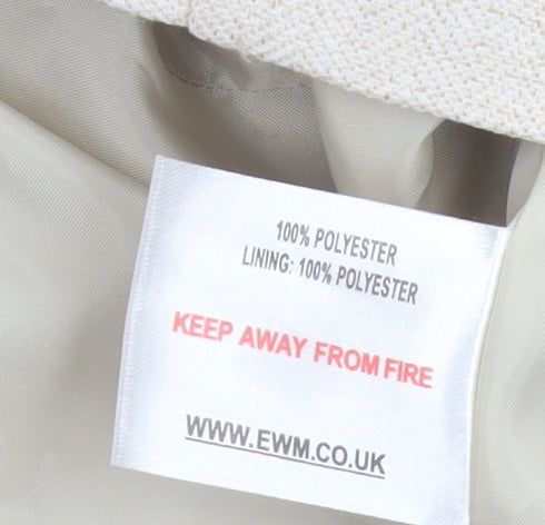 EWM Women’s Beige Polyester Blazer Jacket UK 14 Tailored Fit