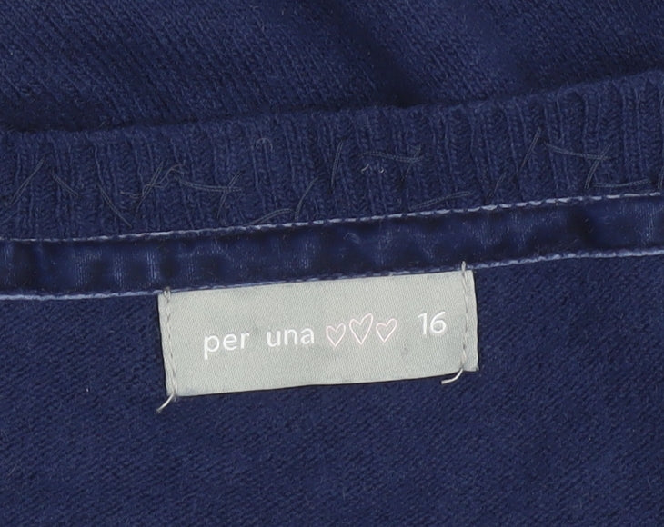 Womens UK Size 16 Marks and Spencer Blue Pullover Jumper