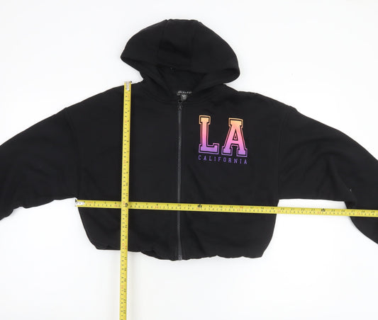 Primark Girls Black Full Zip LA California Hoodie 13-14 Years