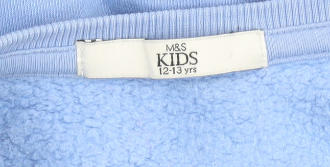 Marks and Spencer Girls Blue 'Lucky' Pullover Sweatshirt 12-13 Years