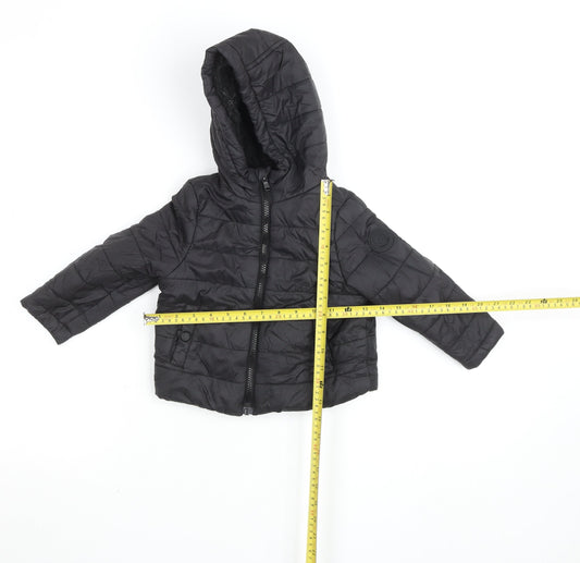 Michael Kors Black Unisex Baby Puffer Jacket 2T Hooded Quilted Winter Coat