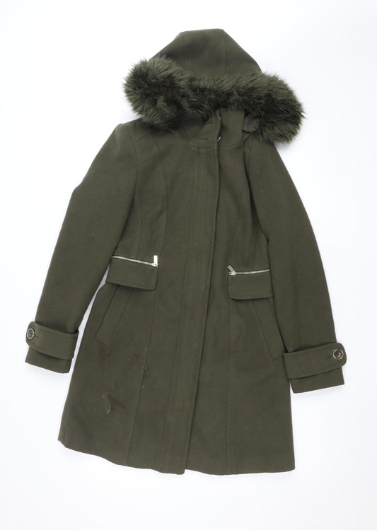 Womens UK Size 8 Wallis Green Parka Coat
