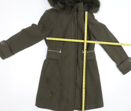 Womens UK Size 8 Wallis Green Parka Coat