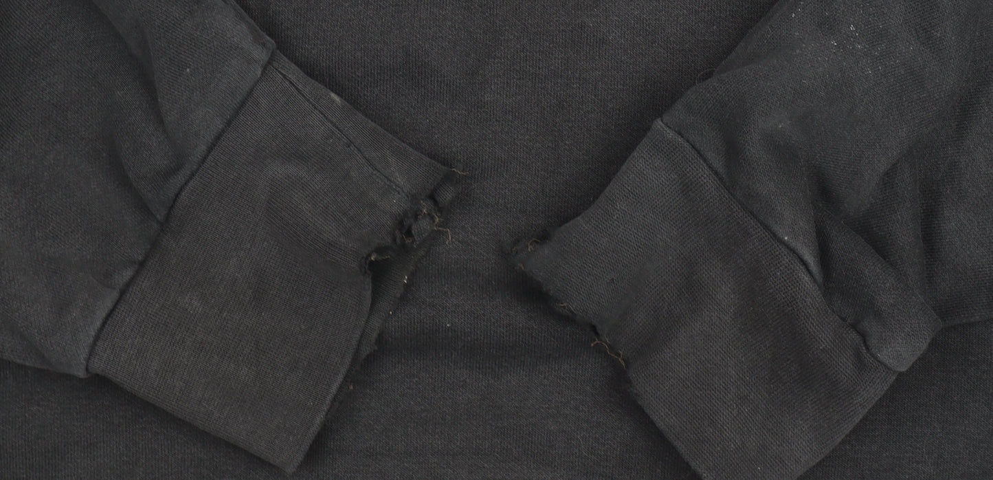 Brave Soul Women’s Black Cotton Blend Pullover Sweatshirt M