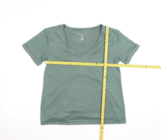 Womens UK Size S American Eagle Green Basic T-Shirt